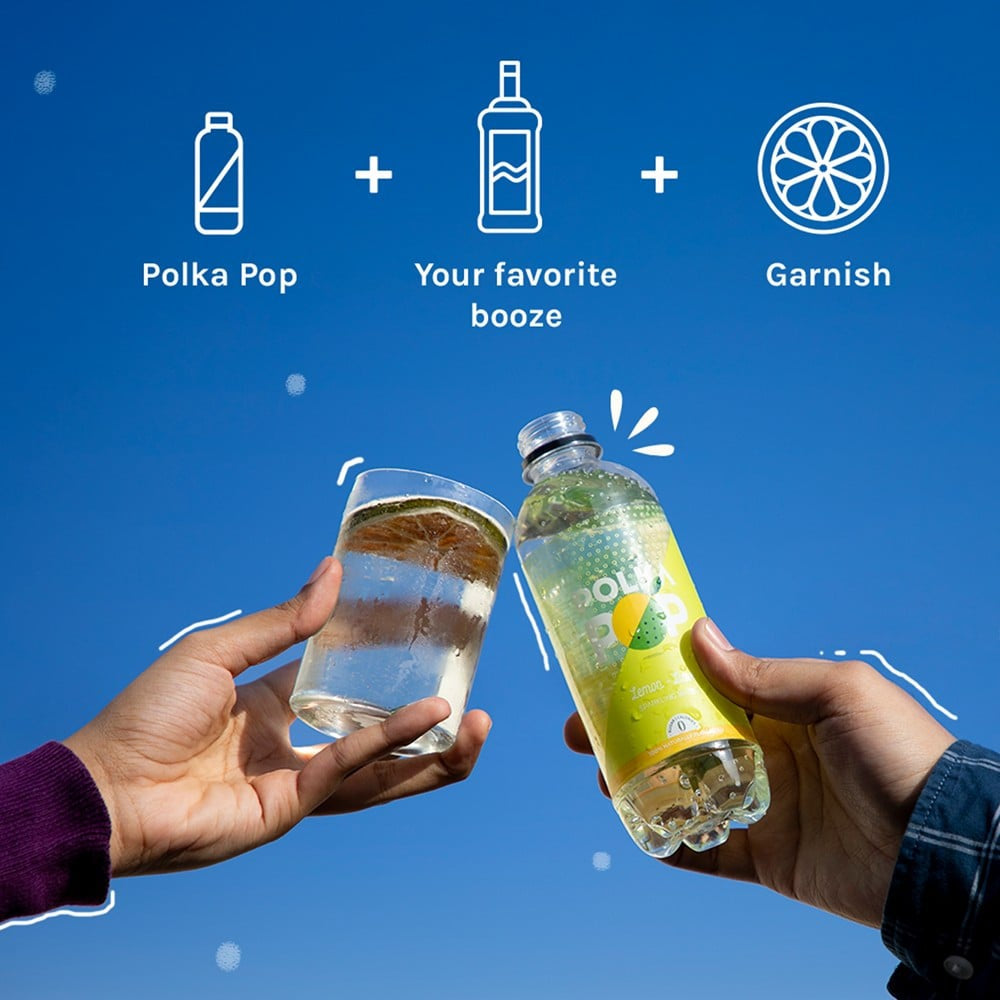 Polka Pop Zero Sugar Lemon-Lime Sparkling Drink : 300 ml