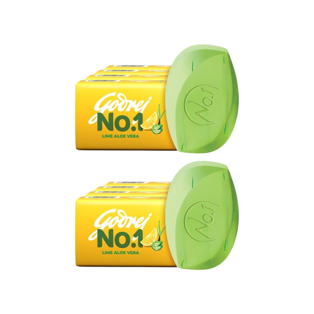 Godrej No.1 Lime & Aloe Vera Soap (4 x 150 g) - Buy 3 Get 1 Free - Pack of 2 : 2 x 4 x 150 g