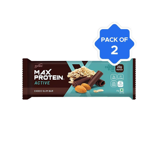 RiteBite Max Protein Active Choco Slim Nutrition Bar - Pack of 2 : 2 x 67 g