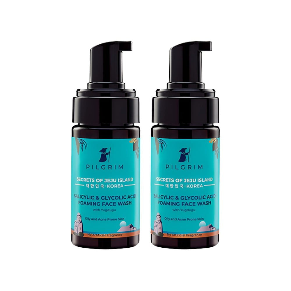 Pilgrim Salicylic & Glycolic Acid Foaming Face Wash - Pack of 2 : 2 x 120 ml