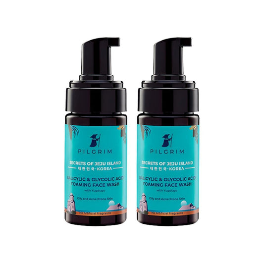 Pilgrim Salicylic & Glycolic Acid Foaming Face Wash - Pack of 2 : 2 x 120 ml