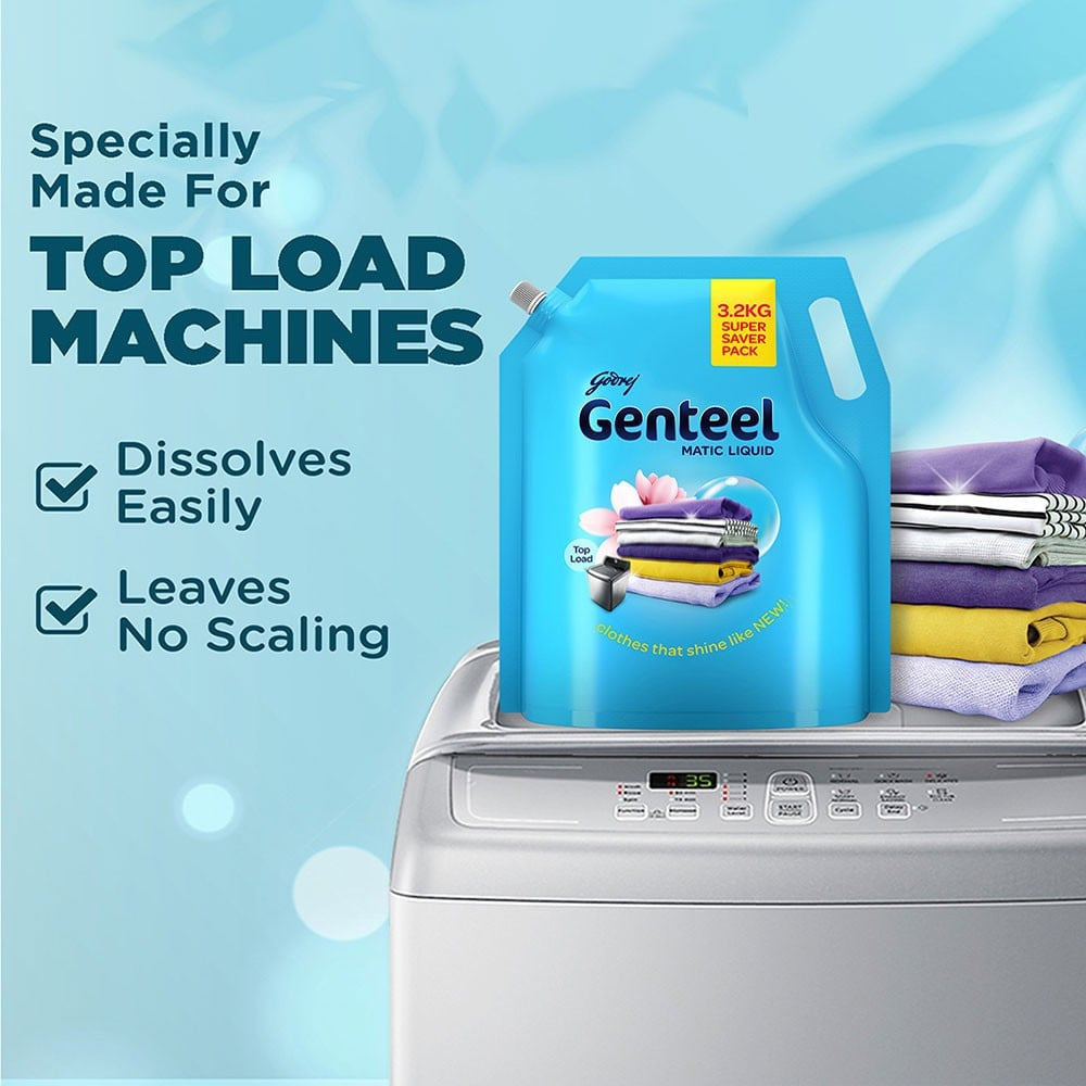 Godrej Genteel Matic Top Load Liquid Detergent : 3.2 kg