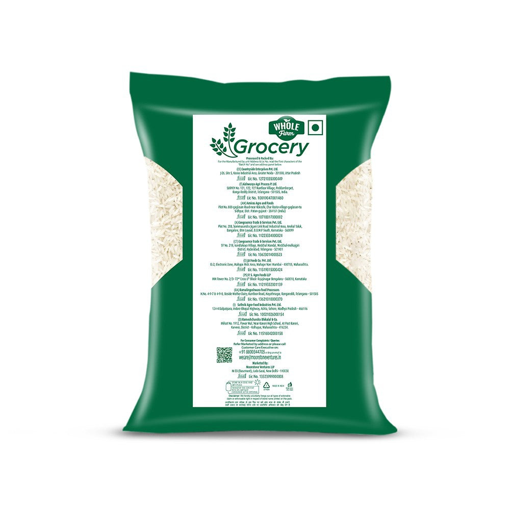 Whole Farm Grocery Raw Sonamasuri Rice : 5 kg