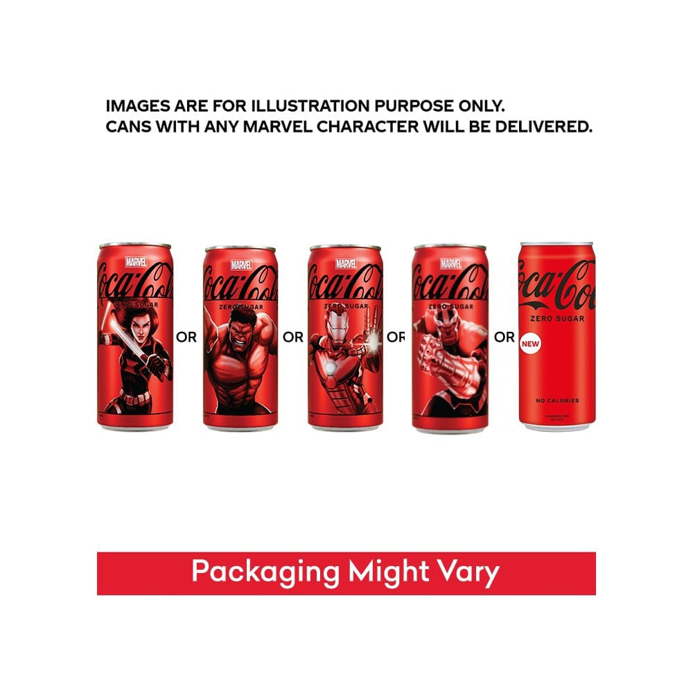 Coca-Cola Zero Sugar Soft Drink Can - Pack of 4 : 4 x 300 ml