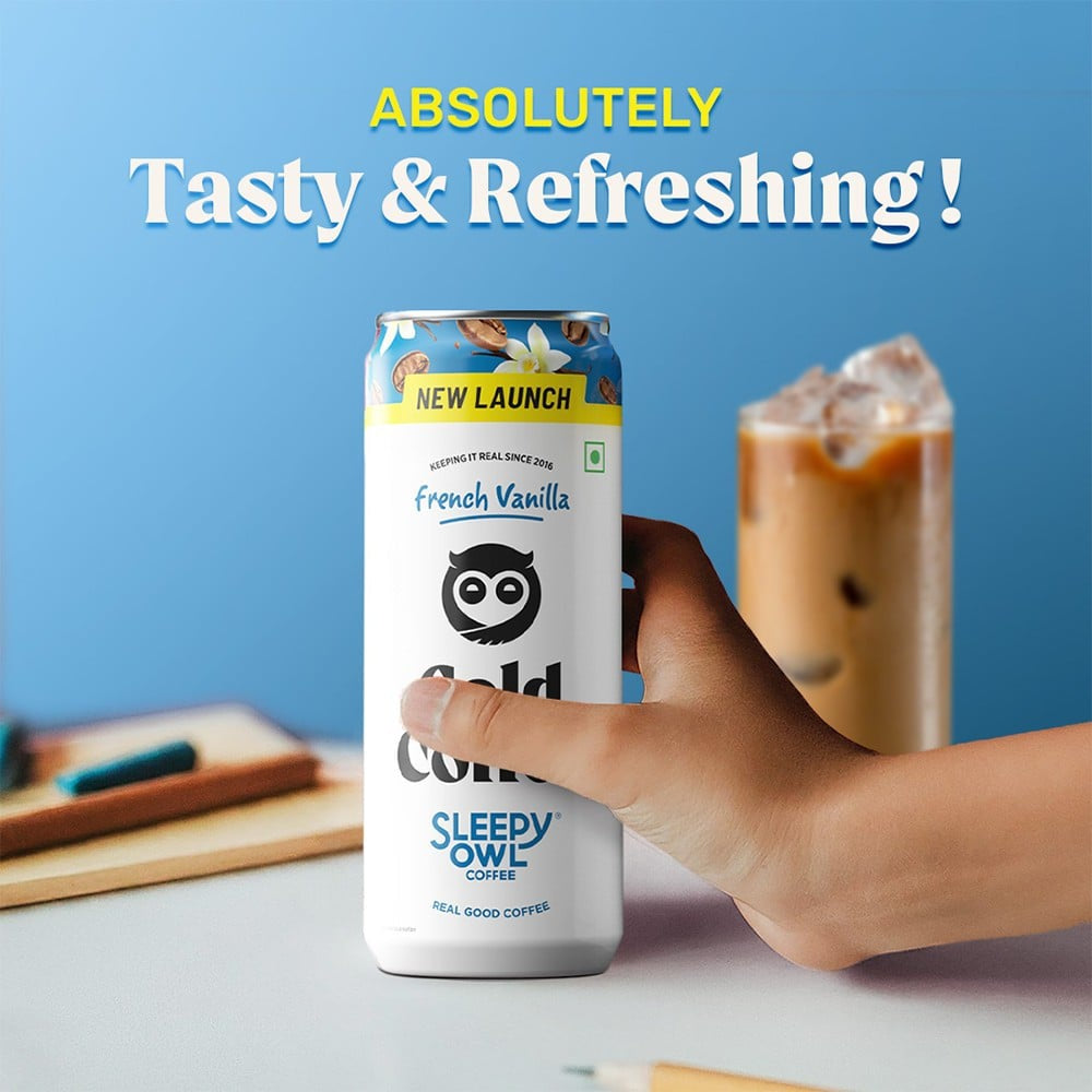 Sleepy Owl French Vanilla Cold Coffee Can : 230 ml