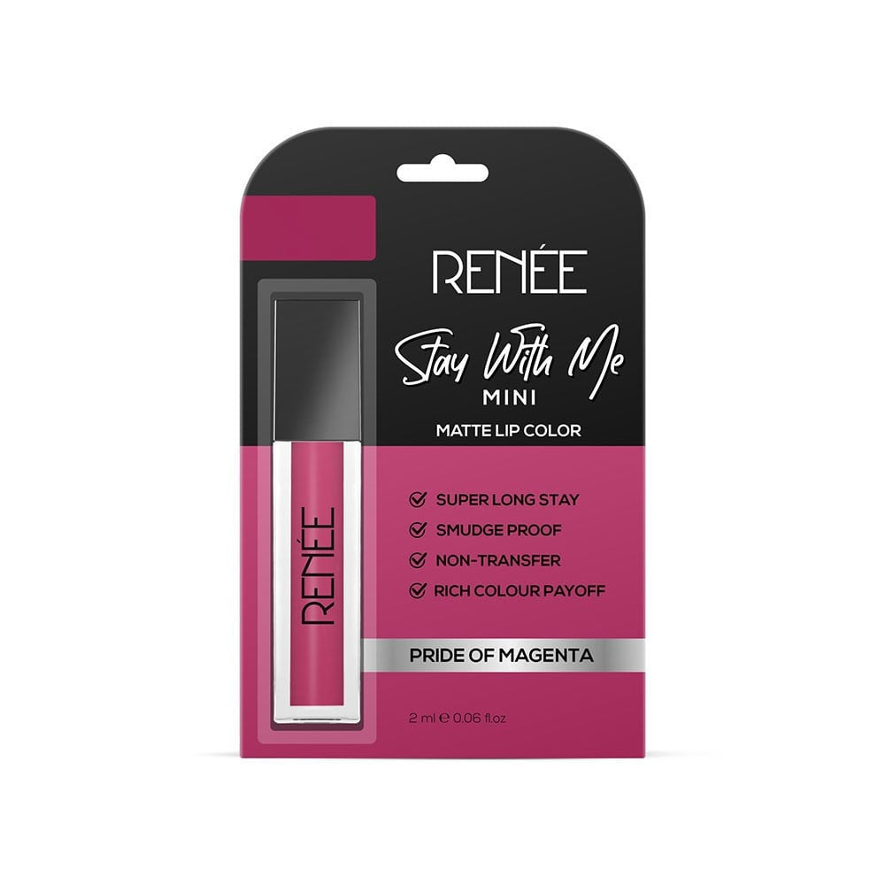 Renee Stay With Me Mini Matte Lipstick (Pride Of Magenta) : 2 ml