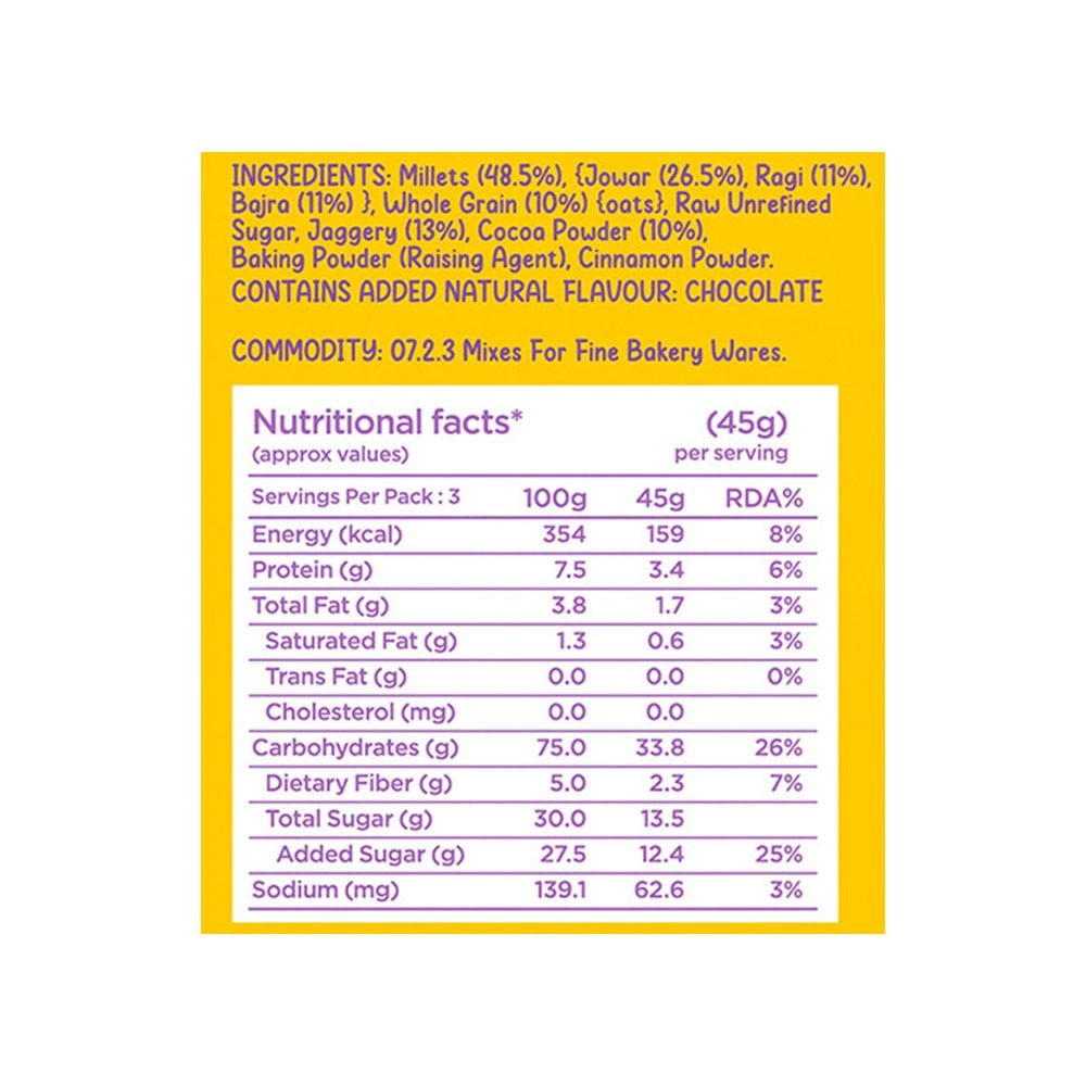 Yoga Bar Dark Chocolate Pancake Mix (No Maida, No Preservatives) : 150 g