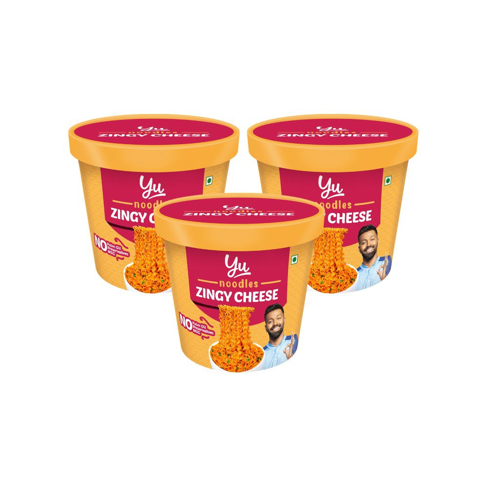 Yu Zingy Cheese Instant Cup Noodles - Pack of 3 : 3 x 80 g
