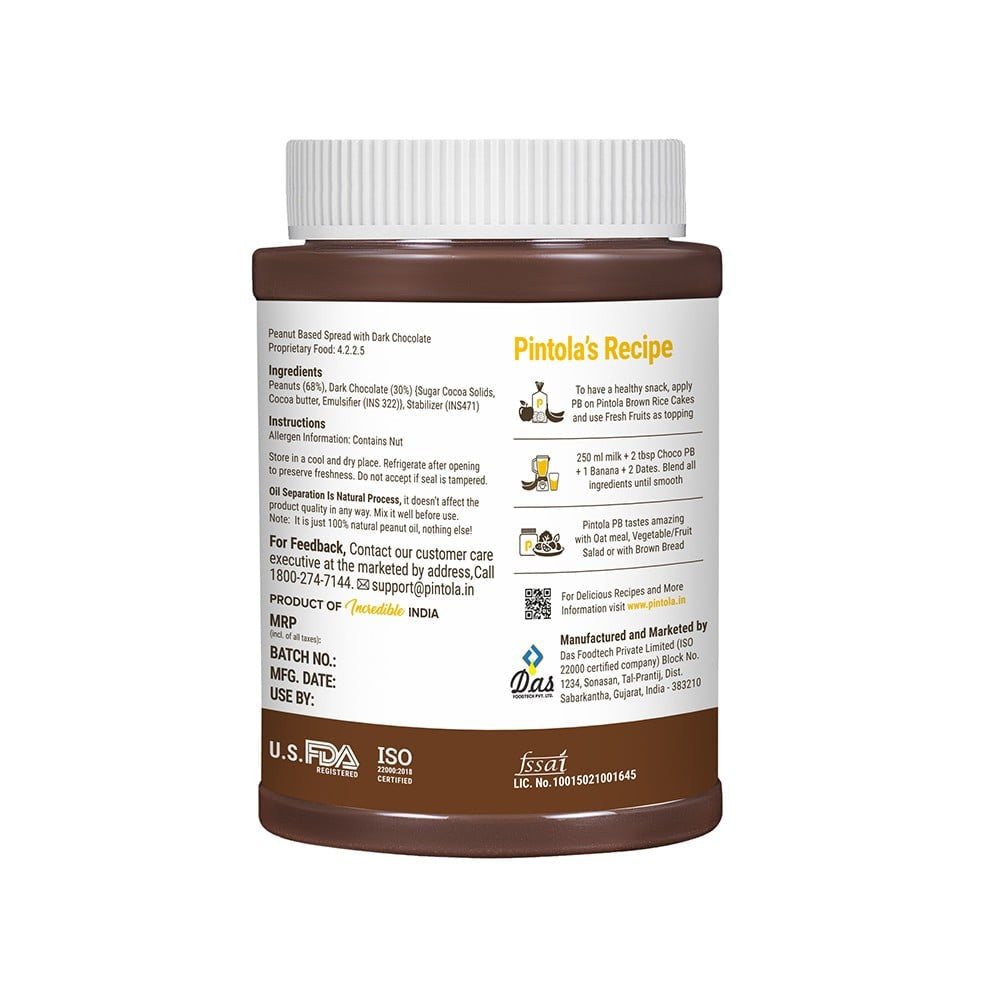 Pintola Dark Chocolate Creamy Peanut Butter : 1 kg