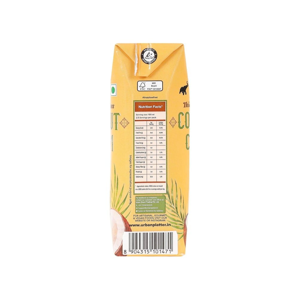 Urban Platter Unsweetened Coconut Cream : 250 ml