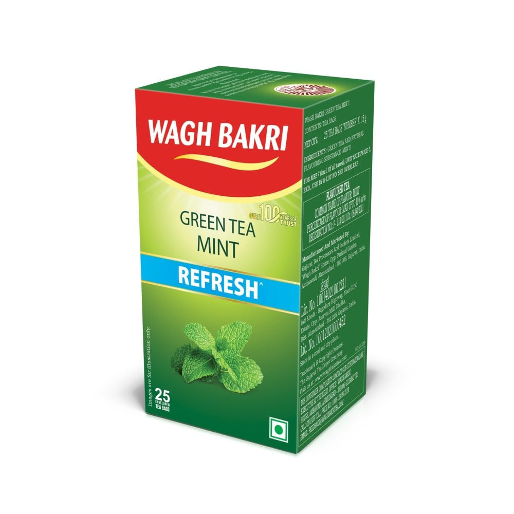 Wagh Bakri Mint Green Tea : 30 bags x 1.5 g