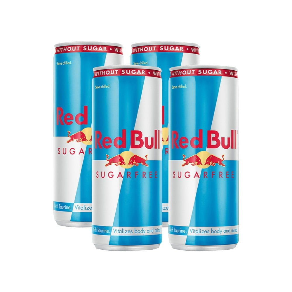 Red Bull Energy Drink (Sugar Free) - 250 ml - Pack of 4 : 4 x 250 ml