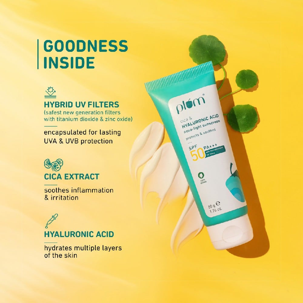 Plum Cica & Hyaluronic Acid Aqua-Light Sunscreen (SPF 50 PA+++) : 50 g