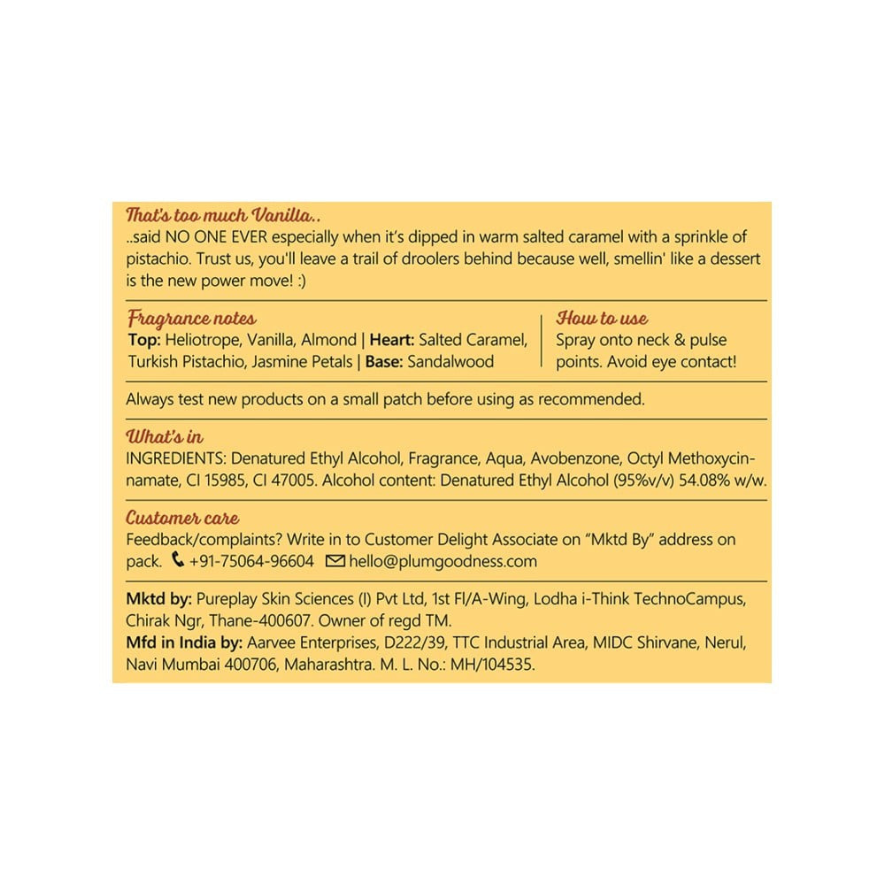 Plum BodyLovin' Vanilla Caramello Perfume (Sweet & Nutty) : 50 ml