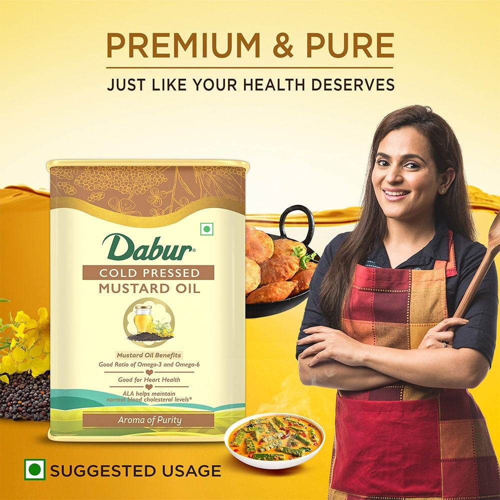 Dabur Cold Pressed Mustard Oil : 3 ltr