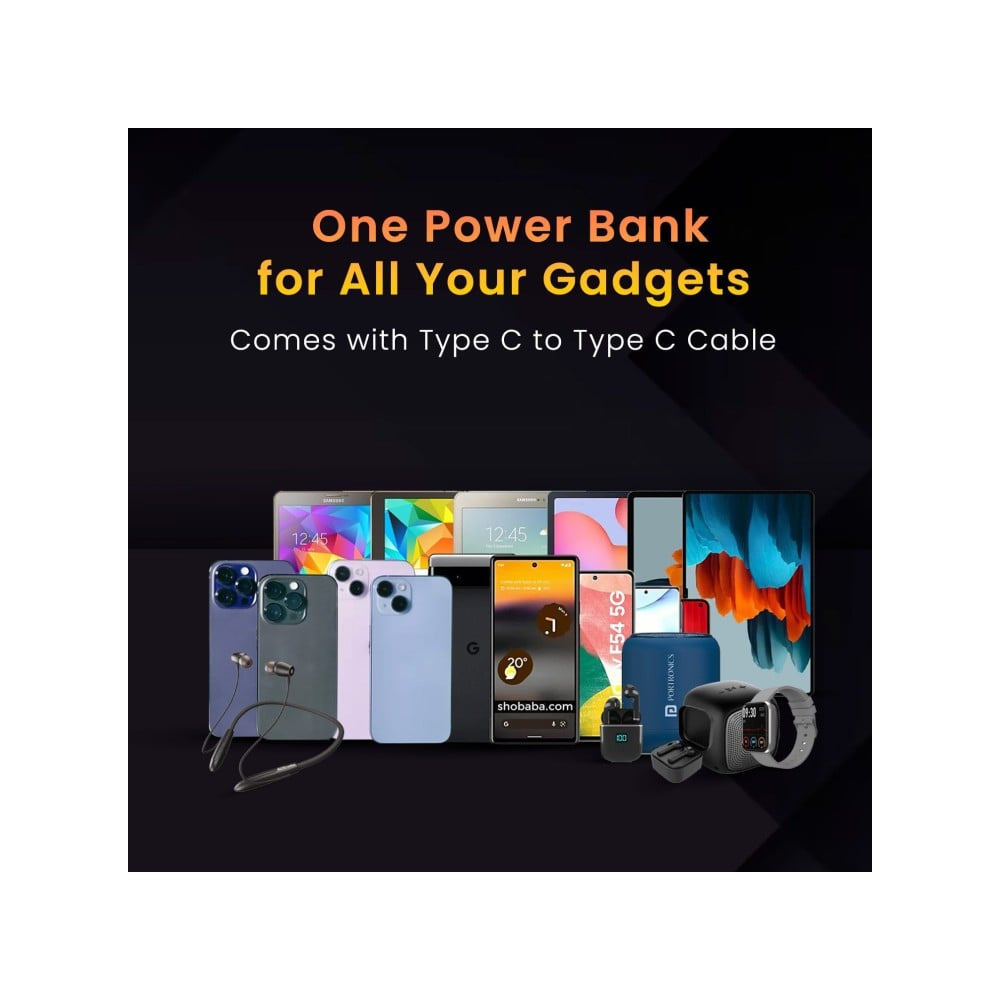 Portronics Luxcell Wireless Mini 10000 Mah Power Bank (Yellow) : 1 unit