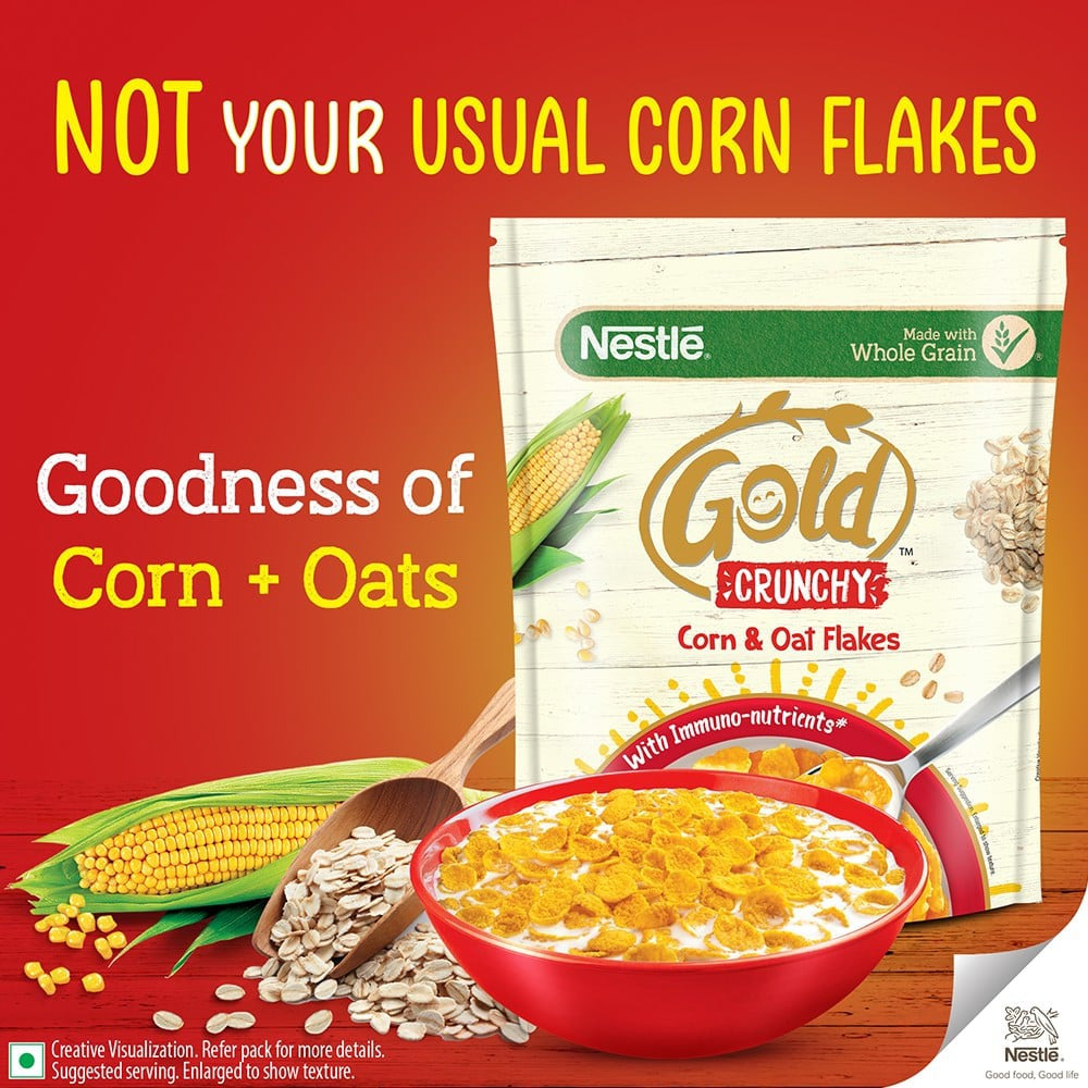 Nestle Gold Crunchy, Corn & Oat Flakes : 850 g