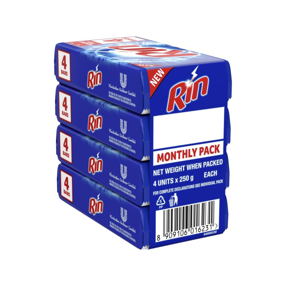 Rin Detergent Bar : 4 x 250 g