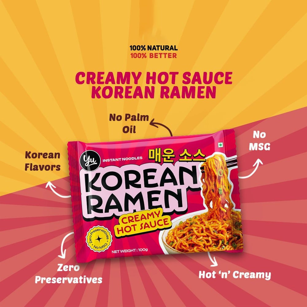 Yu Creamy Hot Sauce Korean Ramen Instant Noodles : 100 g