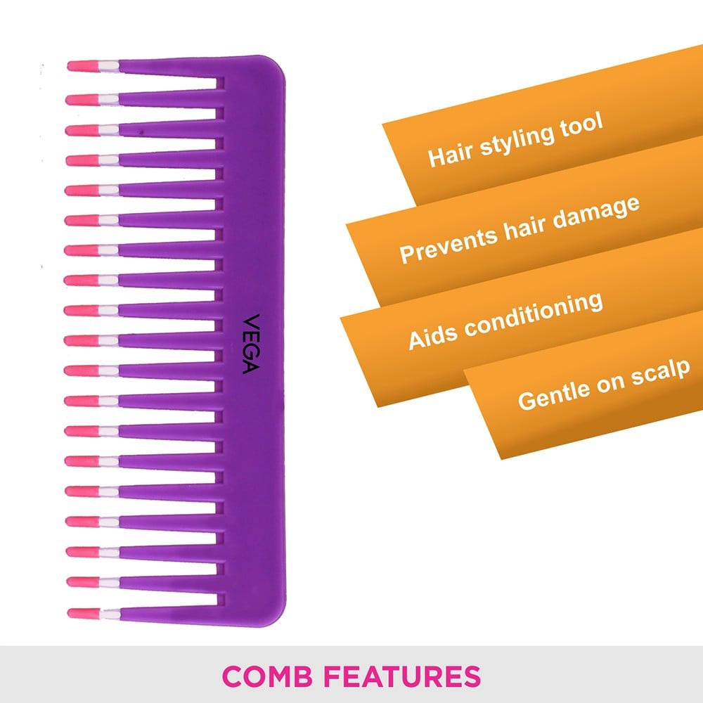 Vega Shampoo Hair Comb (Purple) : 1 piece