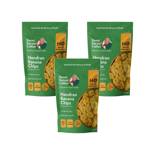 Sweet Karam Coffee Nendran Banana Chips - Pack of 3 : 3 x 65 g