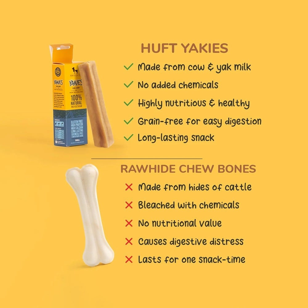 HUFT Yakies Chew Bone Dog Treat (Large, 12 weeks and above) - Pack of 3 : 3 x 85 g