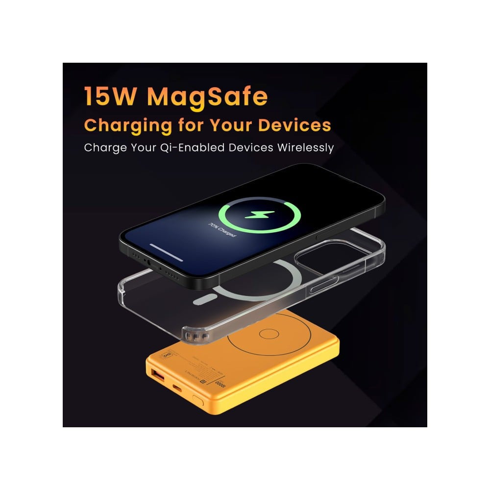 Portronics Luxcell Wireless Mini 10000 Mah Power Bank (Yellow) : 1 unit