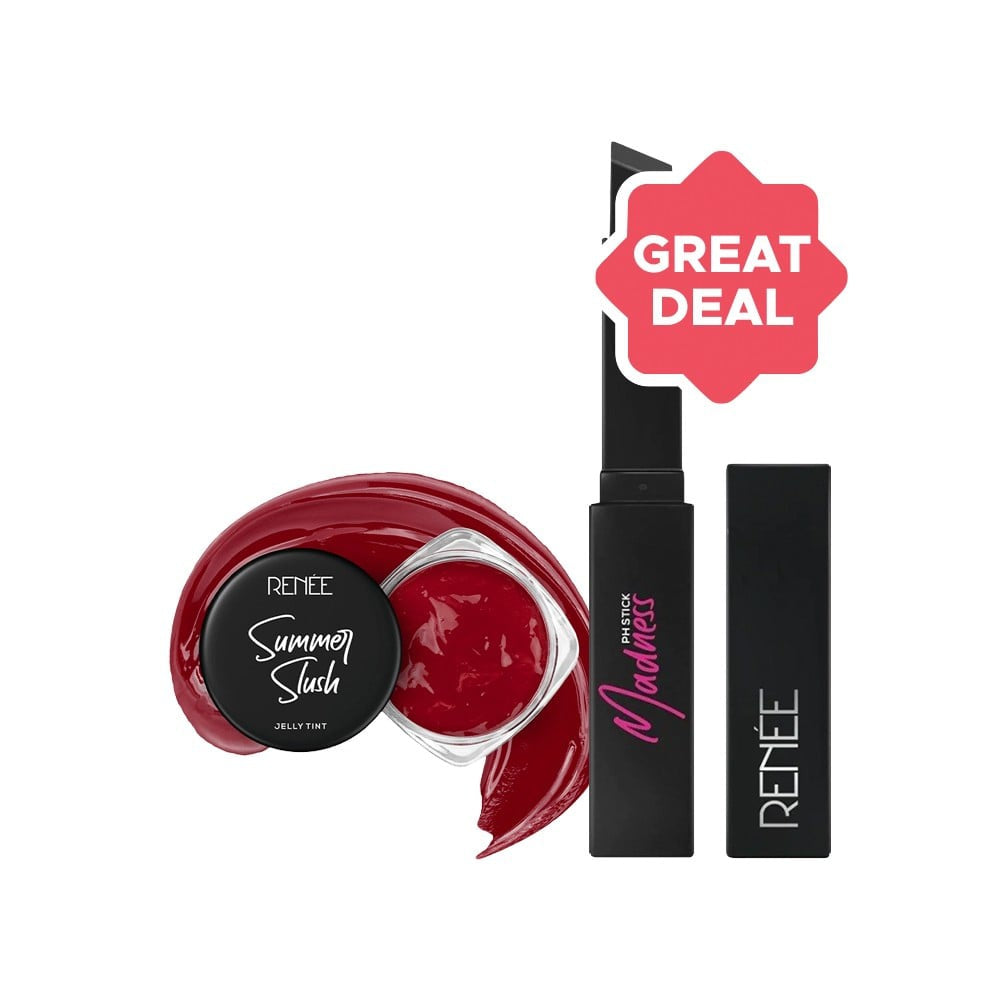Renee Madness PH Stick + Summer Slush Jelly Lip Tint (Juicy Strawberry) Combo : 3 g + 13 g