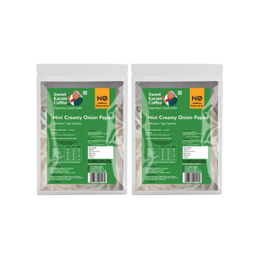 Sweet Karam Coffee Mini Creamy Onion Papad - Pack of 2 : 2 x 100 g