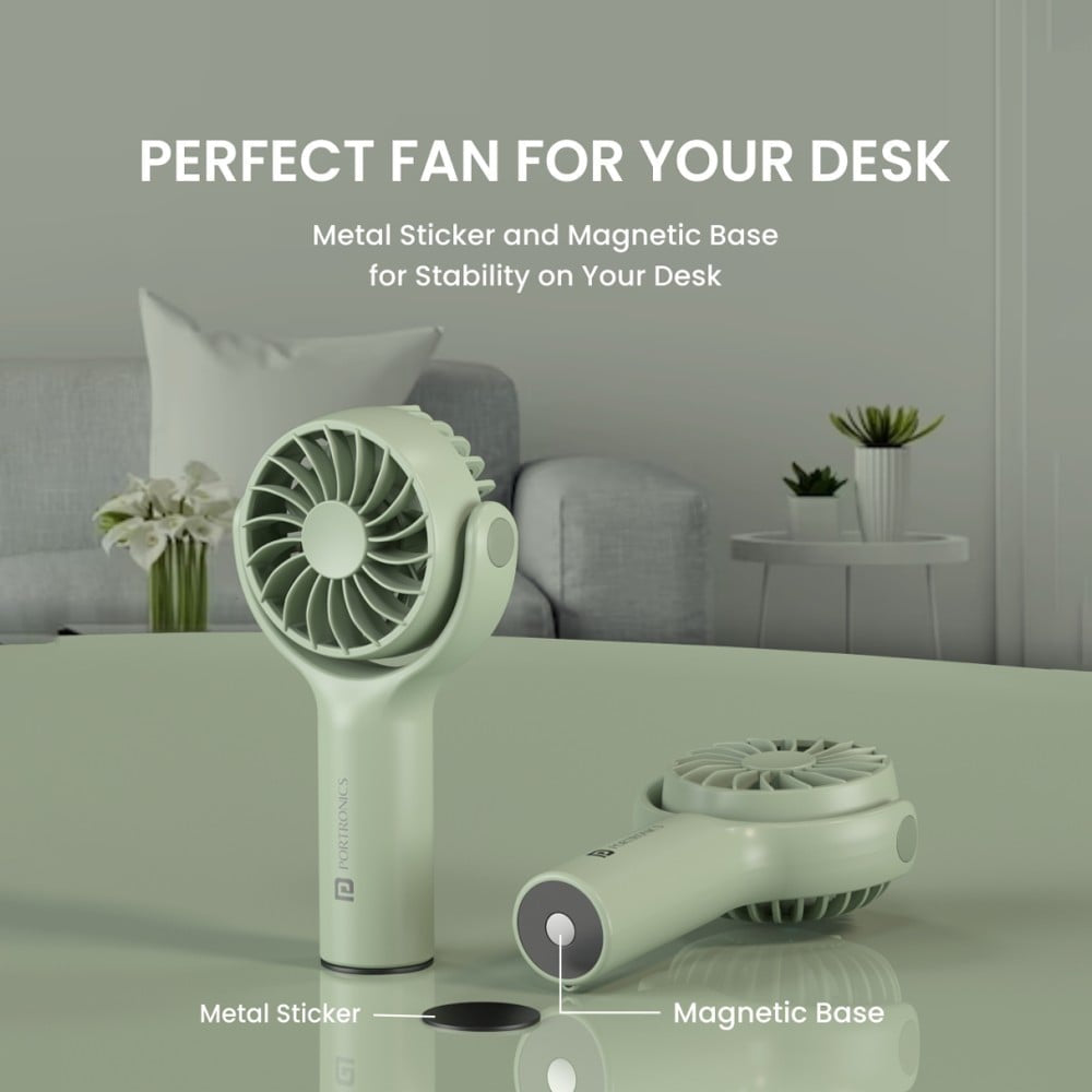 Portronics Toofan Mini Portable Fan (Green, 5W) : 1 unit