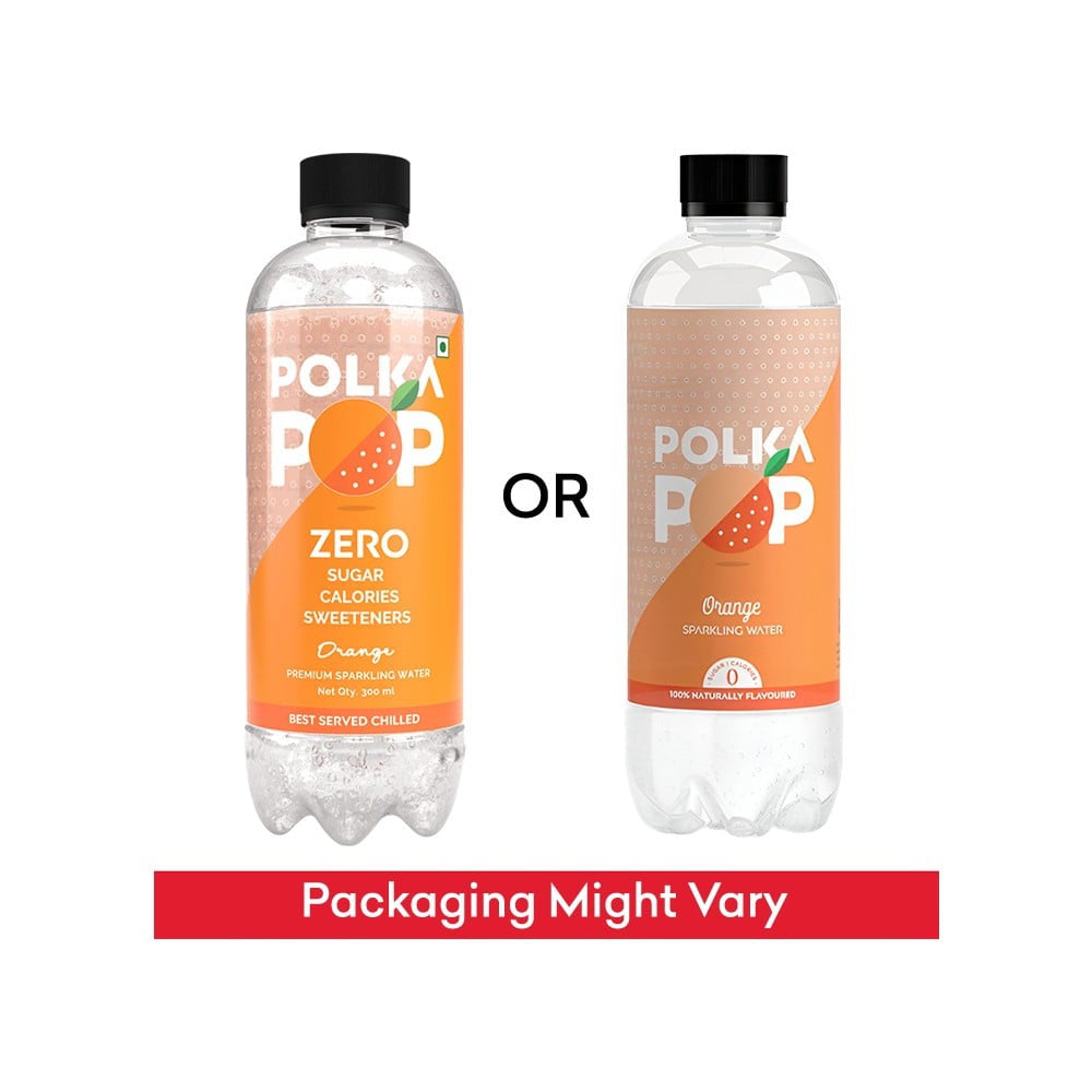 Polka Pop Zero Sugar Orange Sparkling Drink : 300 ml