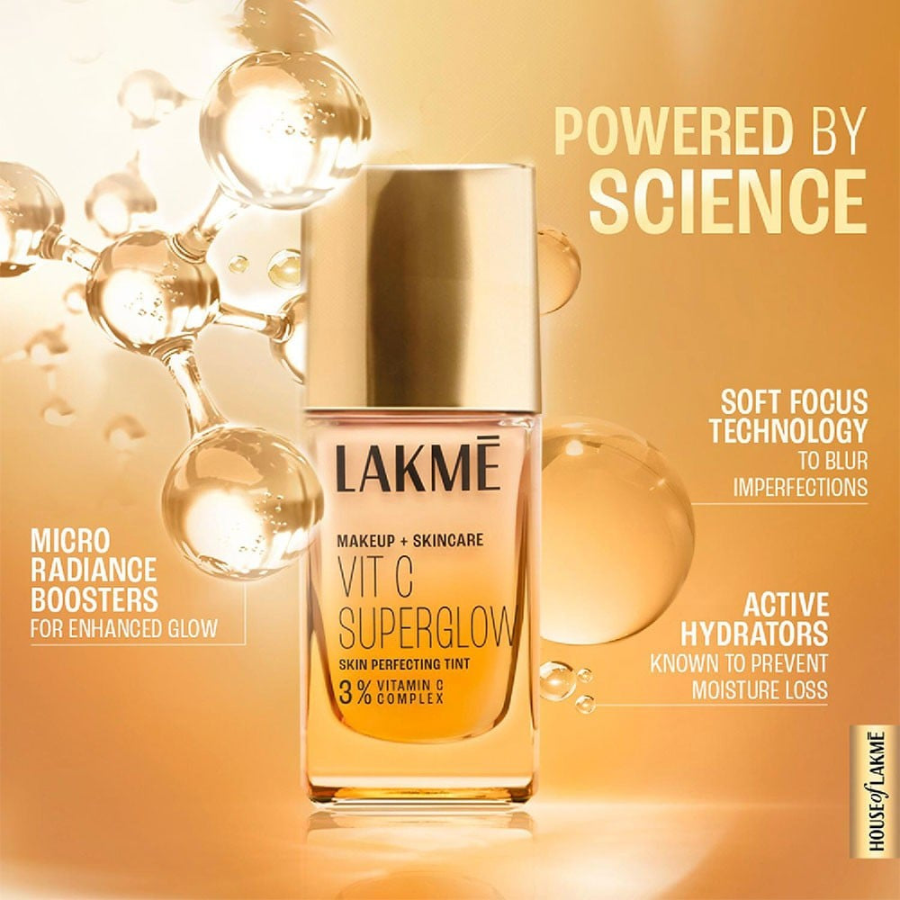 Lakme Makeup+ Skincare Vitamin C SuperGlow Foundation (Cool Rose) : 25 ml