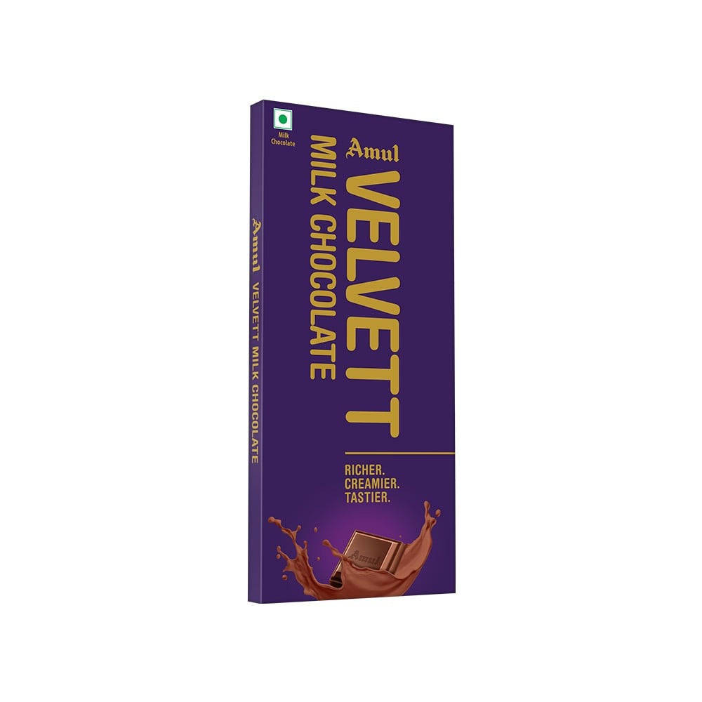 Amul Velvett Milk Chocolate Bar : 150 g