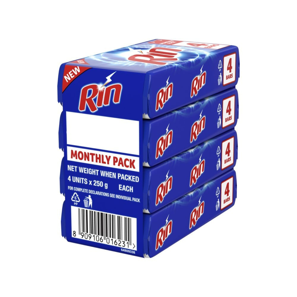 Rin Detergent Bar : 4 x 250 g