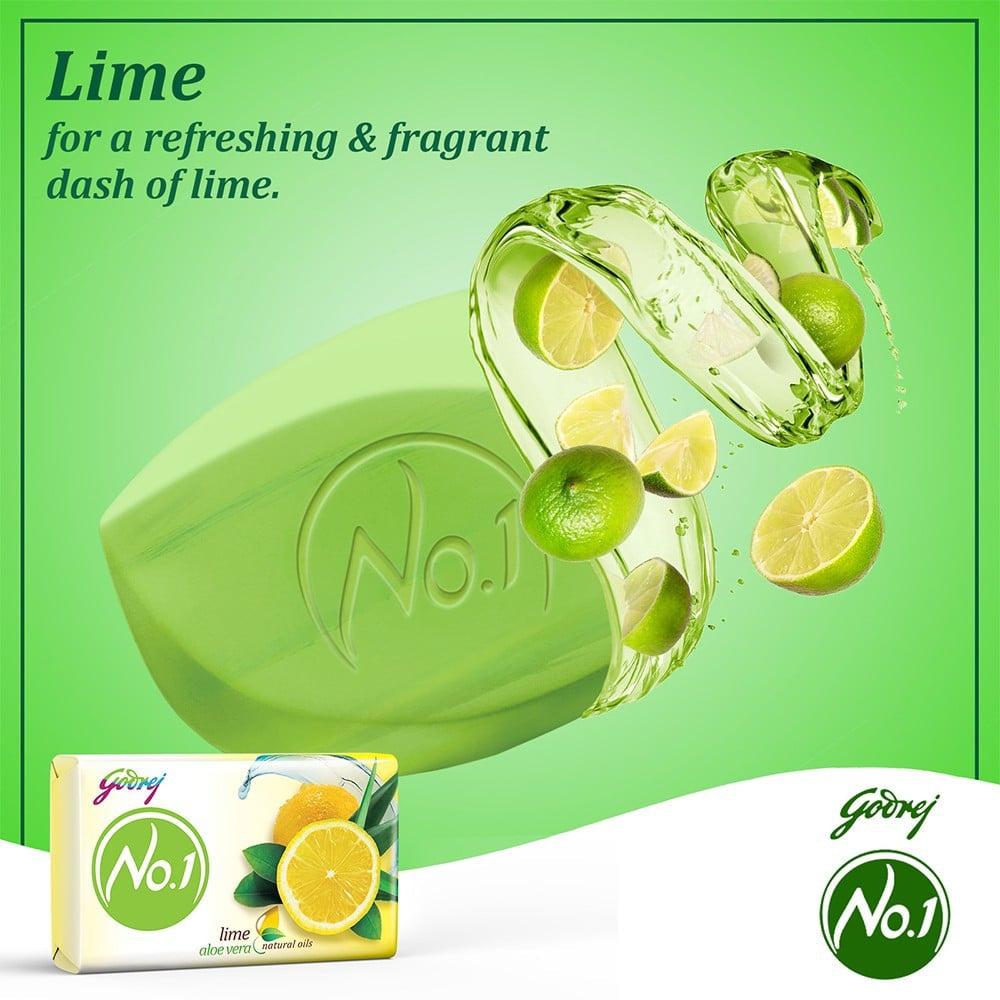 Godrej No.1 Lime & Aloe Vera Soap : 9 x 150 g
