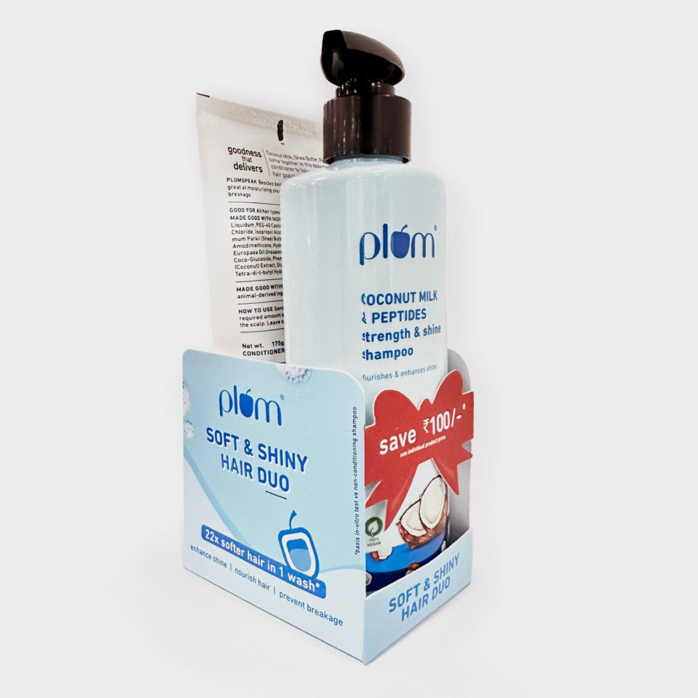 Plum Soft & Shiny Hair Duo Shampoo & Conditioner : 1 pack (2 pieces)