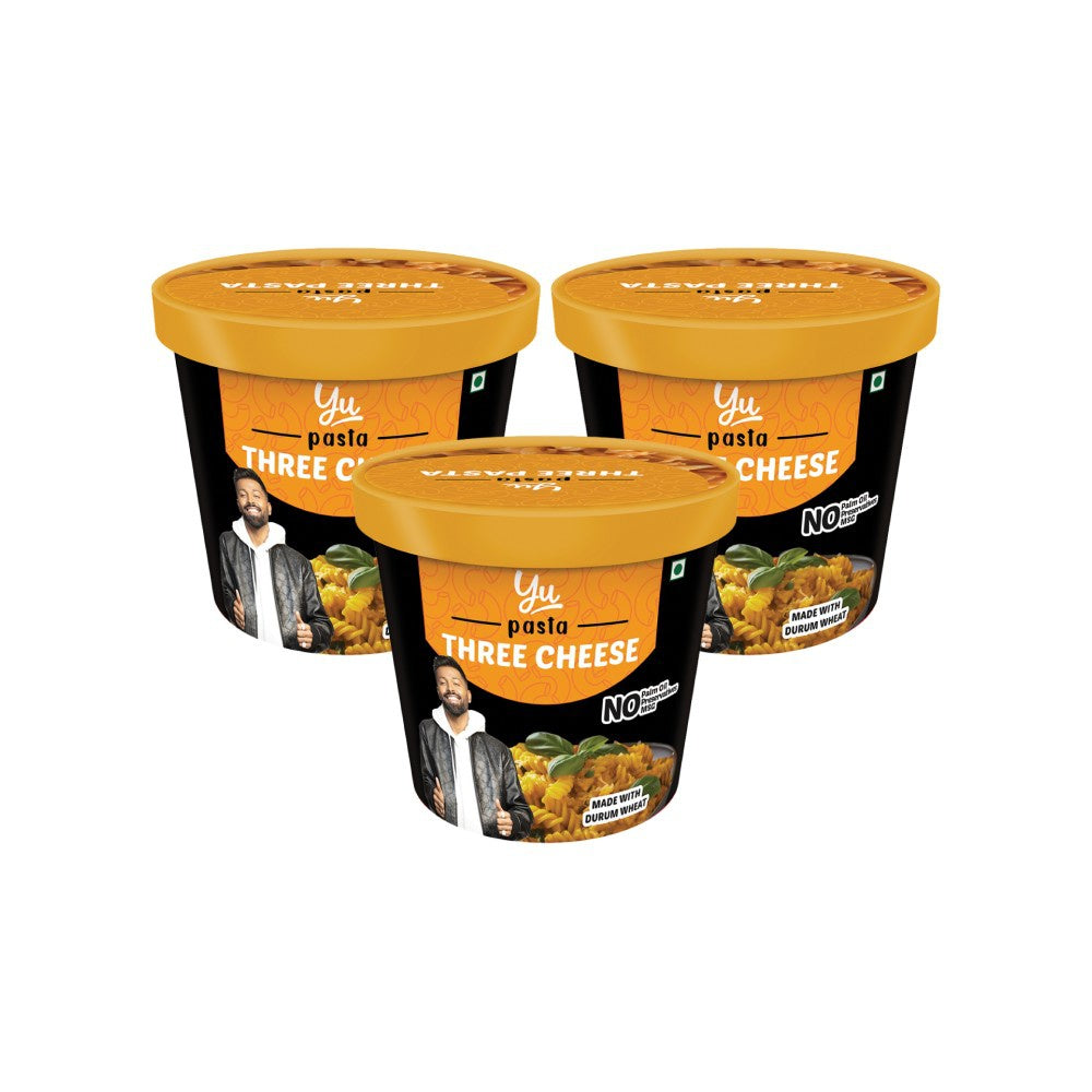 Yu Three Cheese Instant Pasta Cup - Pack of 3 : 3 x 65 g