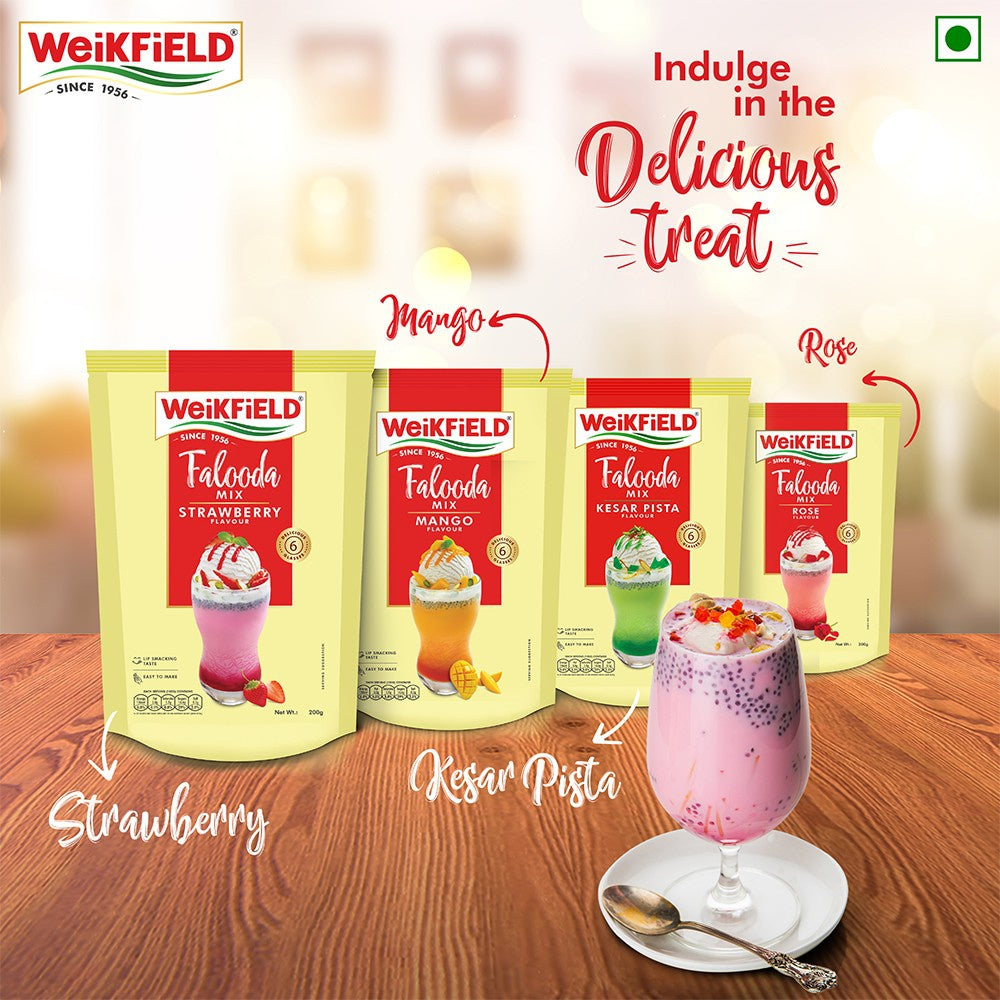 Weikfield Strawberry Falooda Dessert Mix - Pack of 2 : 2 x 200 g