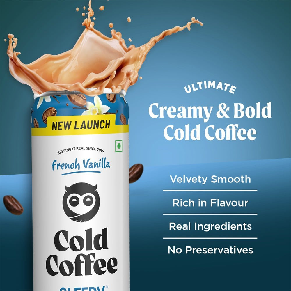Sleepy Owl French Vanilla Cold Coffee Can : 230 ml