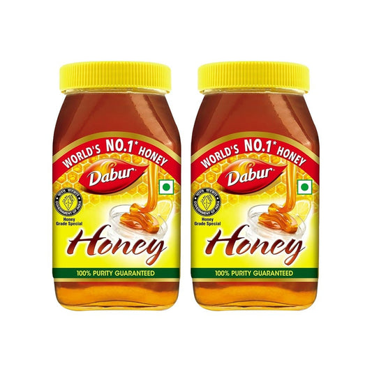 Dabur Honey - 100% Pure, World's No.1 Honey Brand (No Sugar Adulteration) - Pack of 2 : 2 x 1 kg