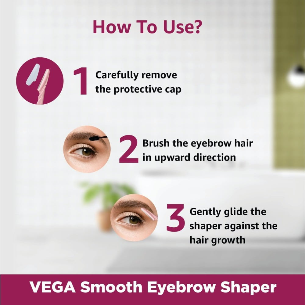 Vega Smooth Eyebrow Shaper & Face Razor : 2 pcs