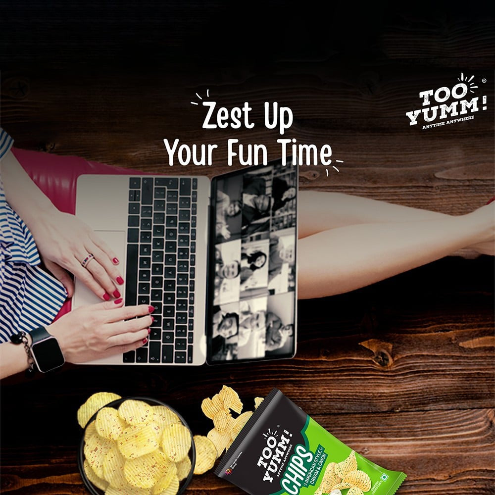 Too Yumm American Style Cream & Onion Potato Chips : 84 g
