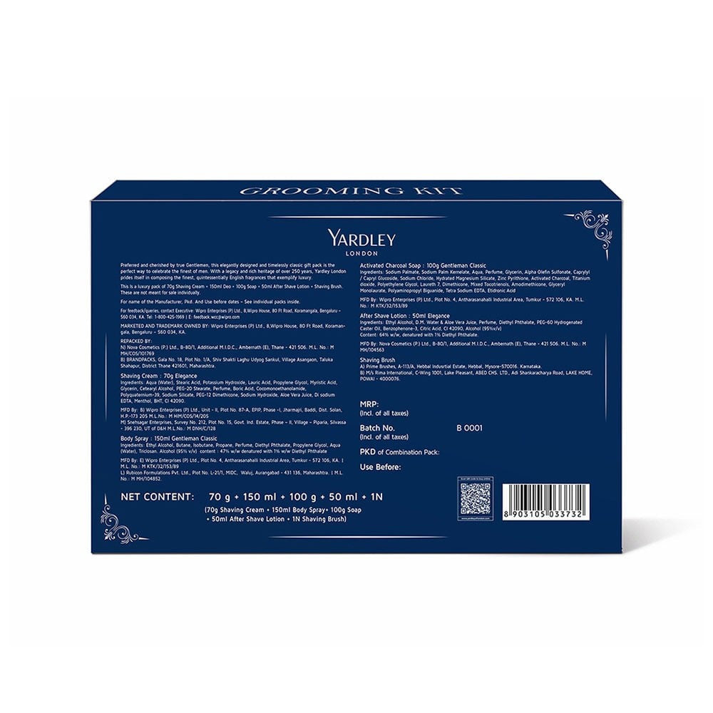 Yardley London Gentlemen Men's Grooming Kit : 1 set (5 pieces)