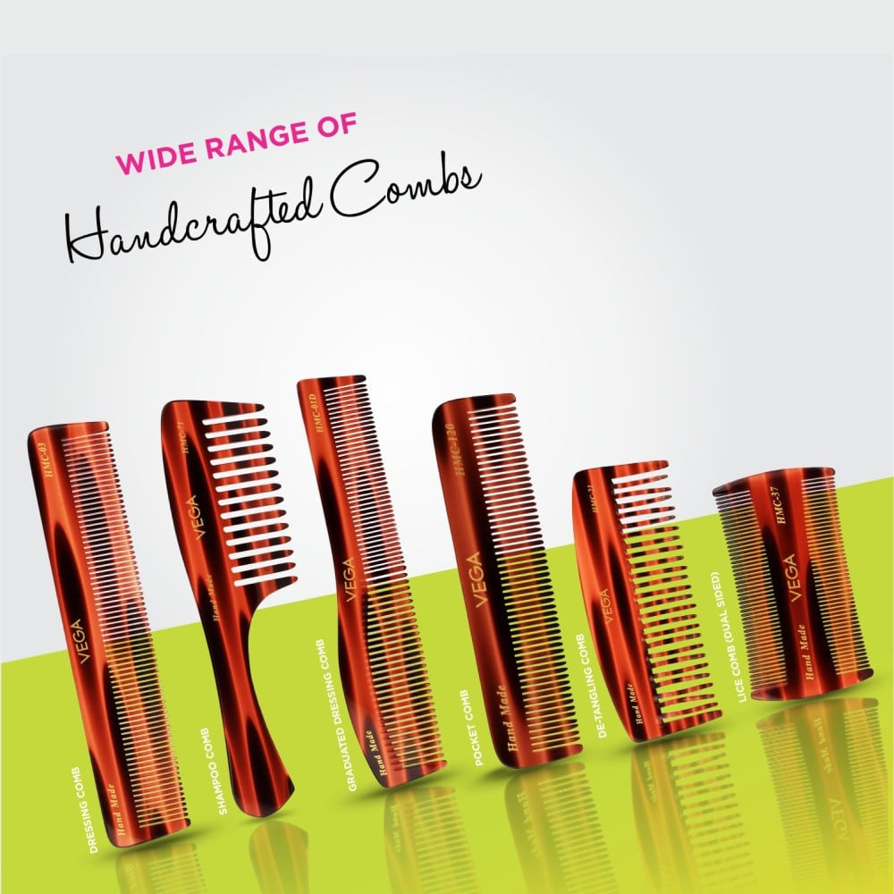 Vega Graduated Dressing Hair Comb (Orange, Black) : 1 piece