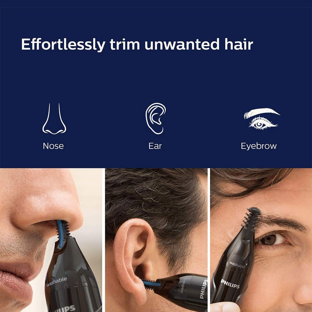 Philips NT3650/16 Cordless Nose & Ear Hair Trimmer (Grey) : 1 unit