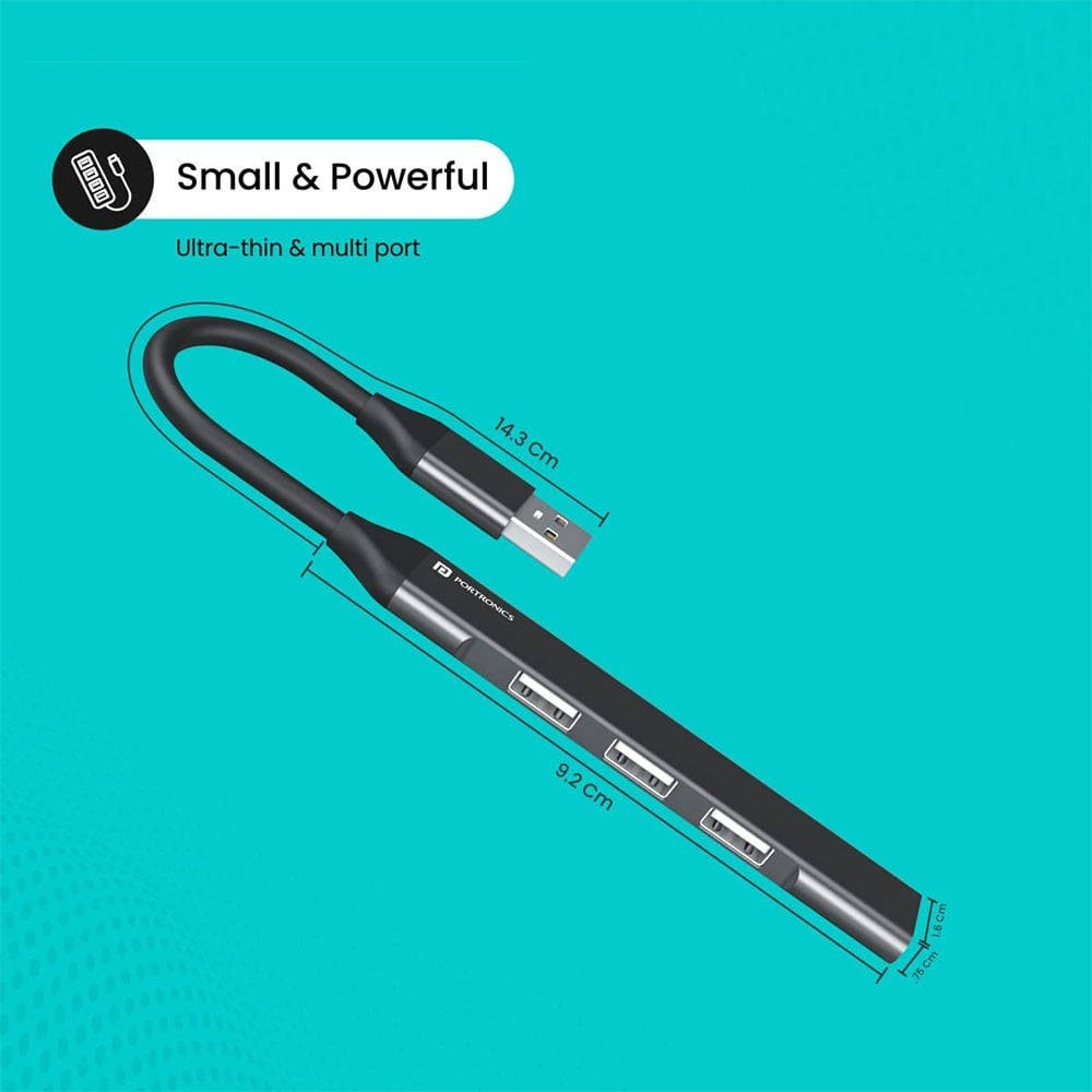 Portronics Mport 31 Multi Function USB Hub (Grey) : 1 unit