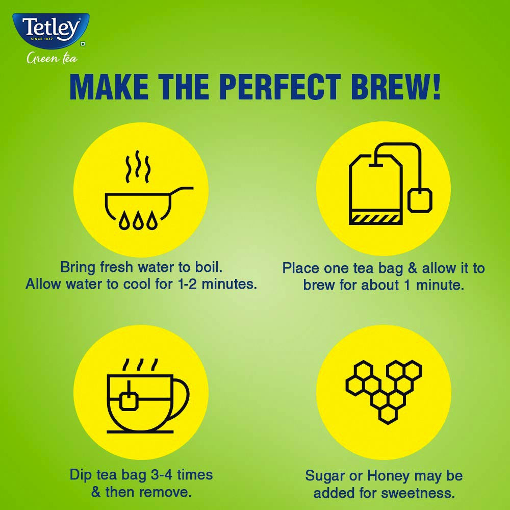 Tetley Ginger, Mint & Lemon Green Tea Bags (Immune with added Vitamin C) - Pack of 2 : 2 x 25 pieces