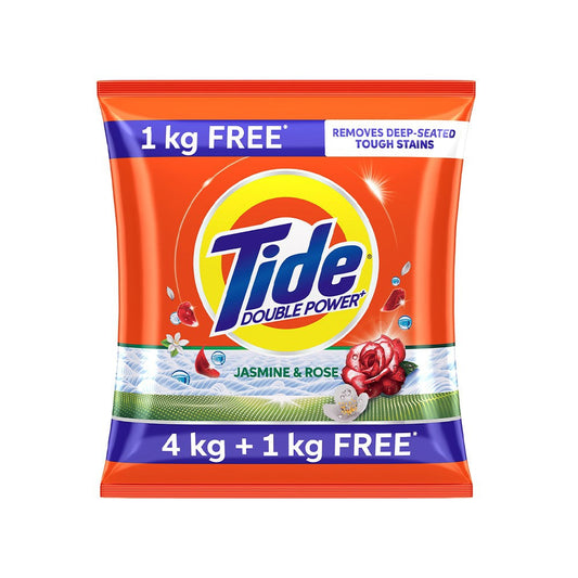 Tide Double Power Detergent Powder (Jasmine & Rose) - Get 1 kg Free : 5 kg