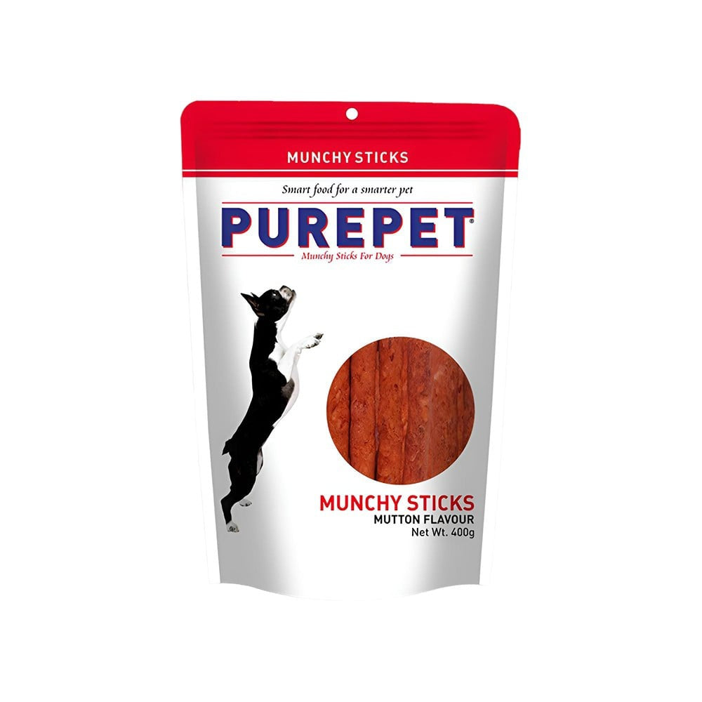 PurePet Mutton Flavour Munchy Sticks Dog Treat : 400 g