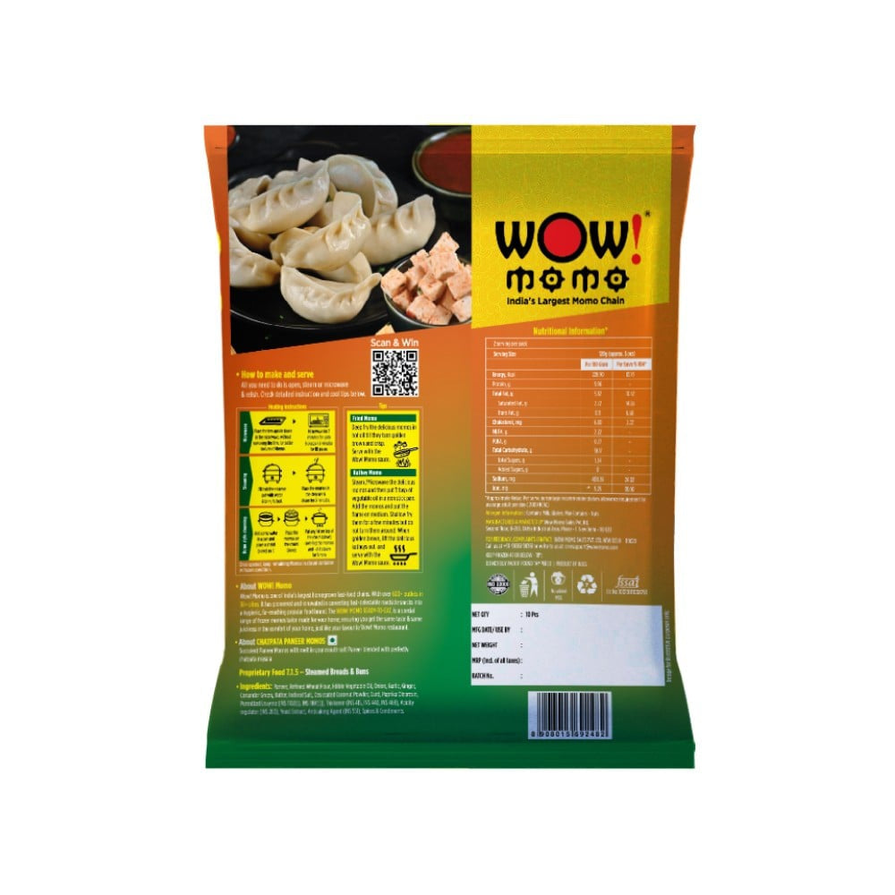 Wow! Momo Chatpata Paneer Momos - Pack of 2 : 2 x 240 g